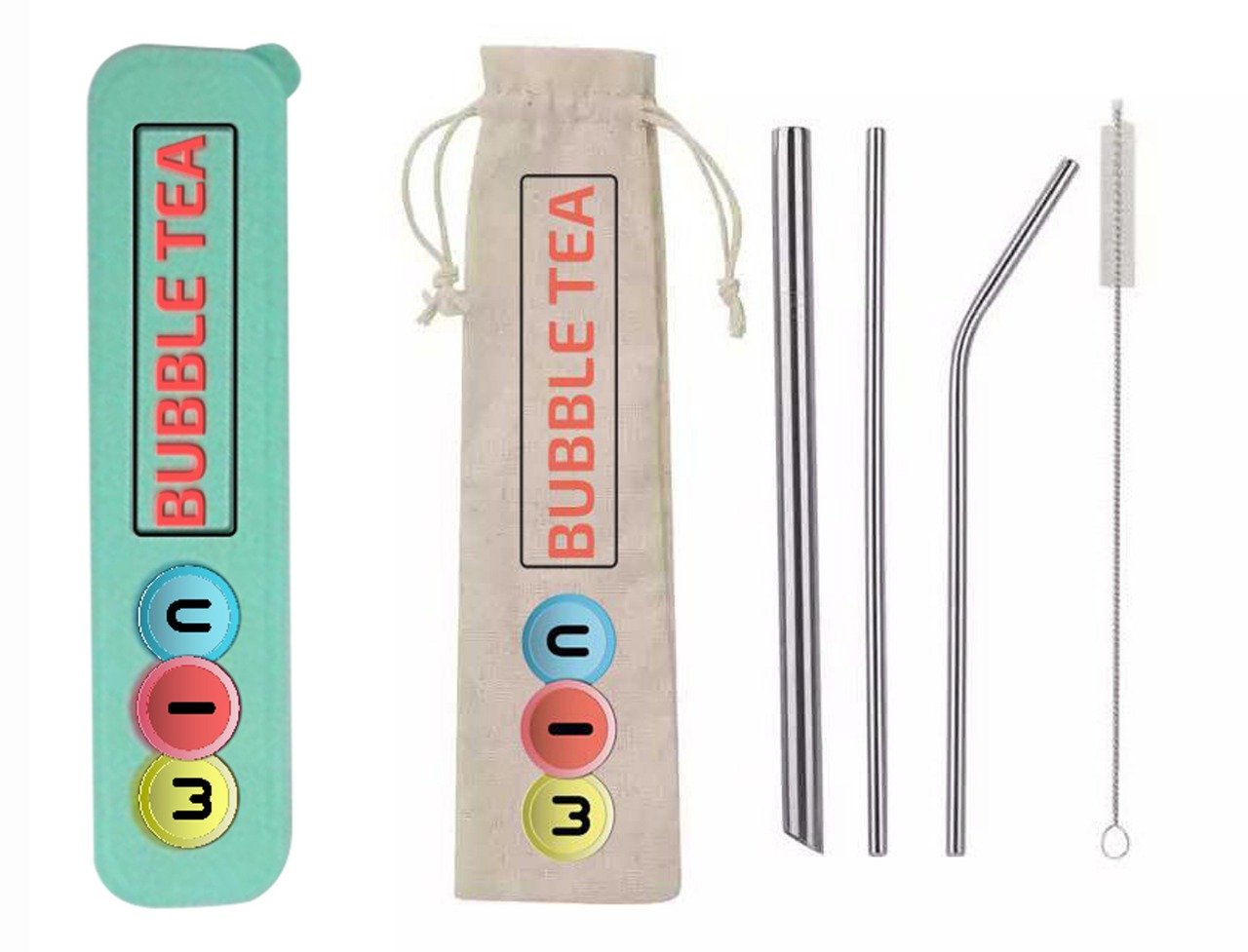 Green Reusable Straws